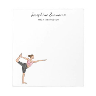 Yoga Instructor Dancer Pose Teacher Custom Name Notepad