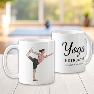 Yoga Instructor Dancer Pose Teacher Personal Name Coffee Mug