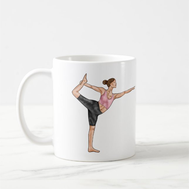 Yoga Instructor Dancer Pose Teacher Personal Name Coffee Mug (Left)