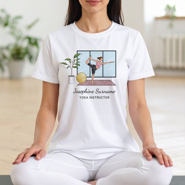 Yoga Instructor Dancer Pose Teacher Personal Name Tri-Blend Shirt (Please note: This image is a digitally created mockup.)