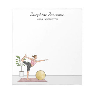 Yoga Instructor Dancer Pose Trainer Custom Name Notepad