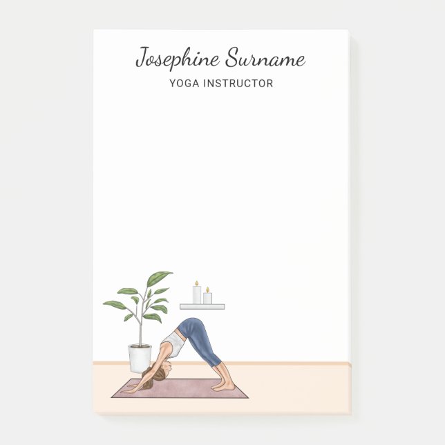 Yoga Instructor Downward-facing Dog Yogini Woman Post-it Notes (Front)
