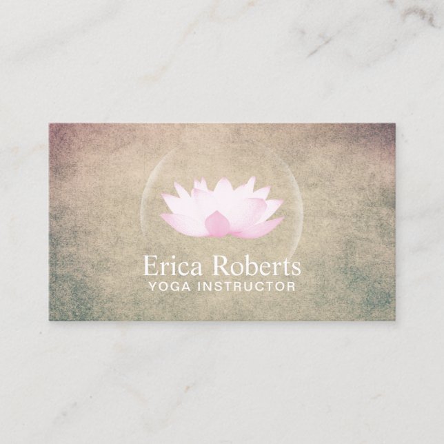 Yoga Instructor Elegant Glowing Lotus Wellness Business Card (Front)