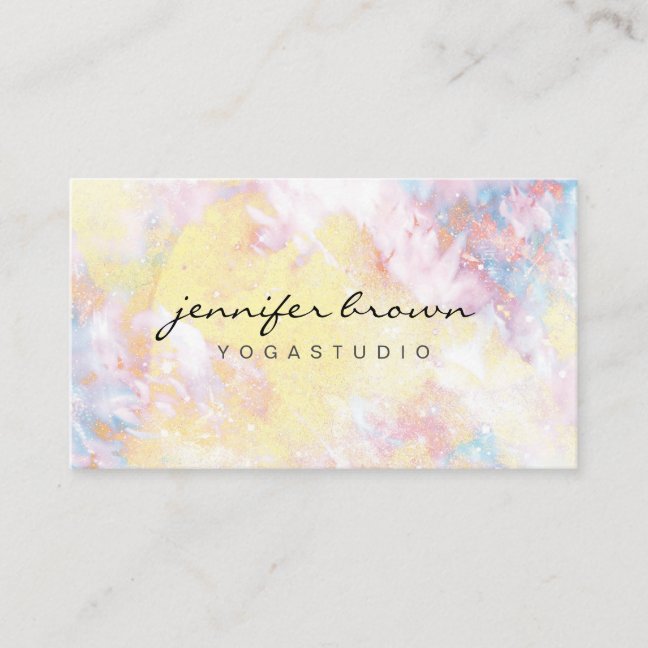 Yoga Instructor elegant watercolor Business Card