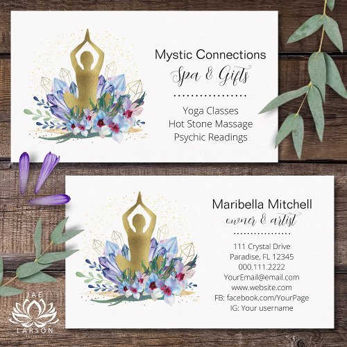 Yoga Instructor Energy Healer Crystals Reiki Spa Business Card