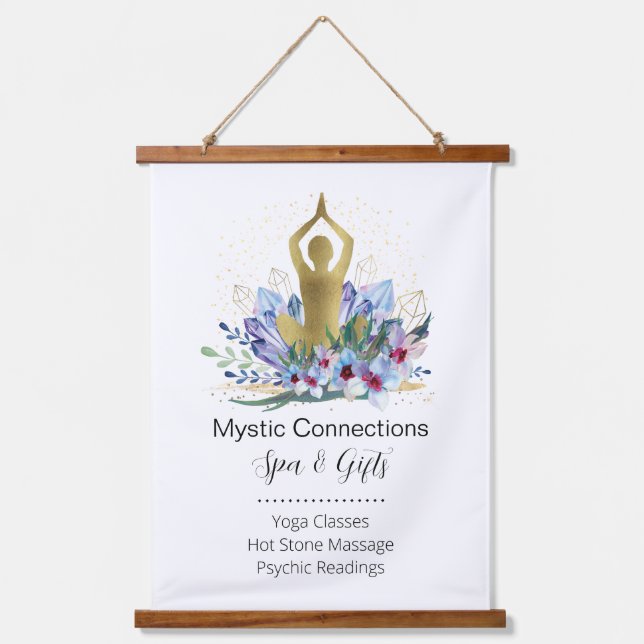 Yoga Instructor Energy Healer Crystals Reiki Spa Hanging Tapestry (Front)