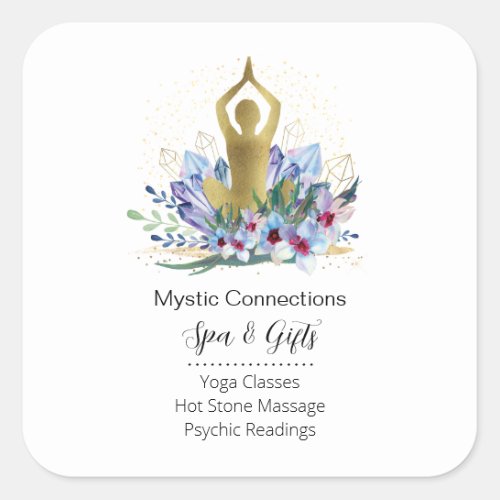 Yoga Instructor Energy Healer Crystals Reiki Spa Square Sticker