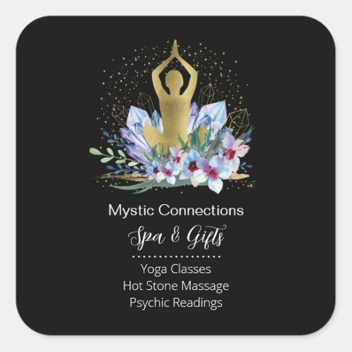 Yoga Instructor Energy Healer Crystals Reiki Spa Square Sticker