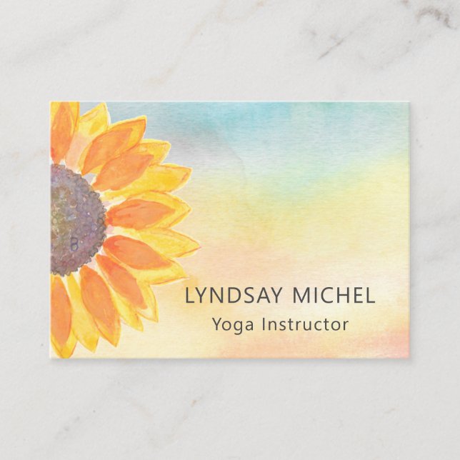 Yoga Instructor Floral Business Card (Front)