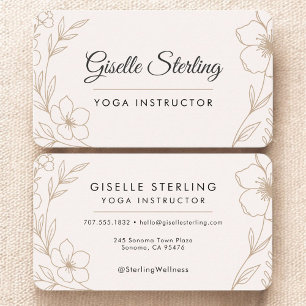Yoga Instructor Floral Business Card