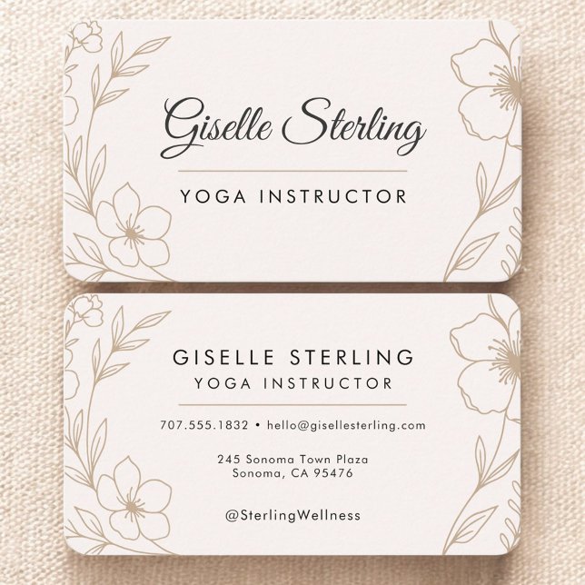 Yoga Instructor Floral Business Card (Creator Uploaded)