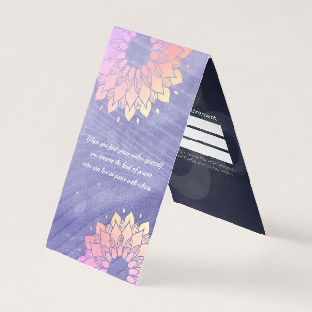 Yoga Instructor Gold Mandala Price List Business Card (Front)