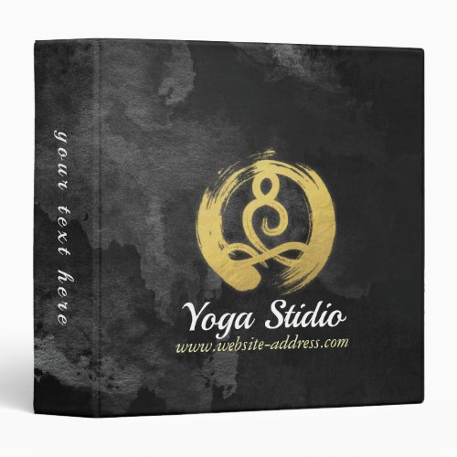 Yoga Instructor Gold Meditation Posture Zen Symbol Binder