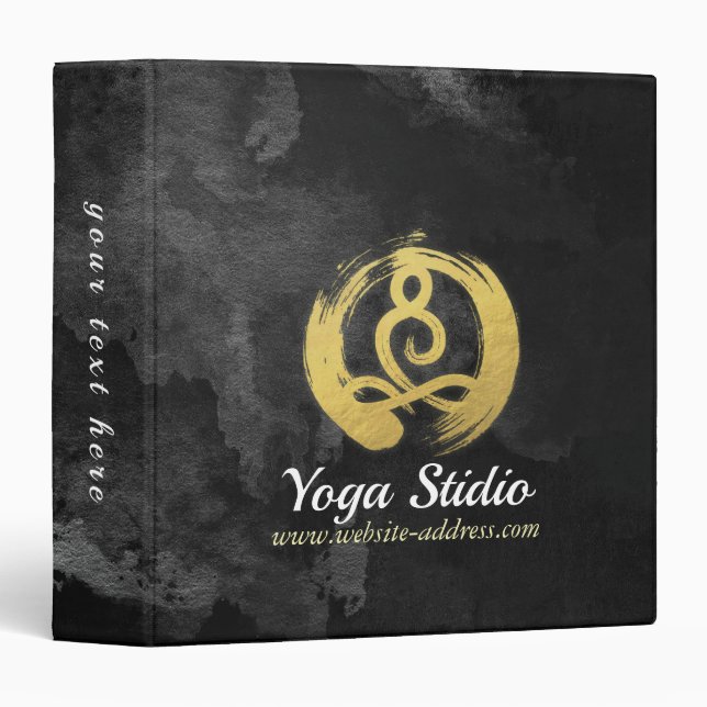 Yoga Instructor Gold Meditation Posture Zen Symbol Binder (Front/Spine)