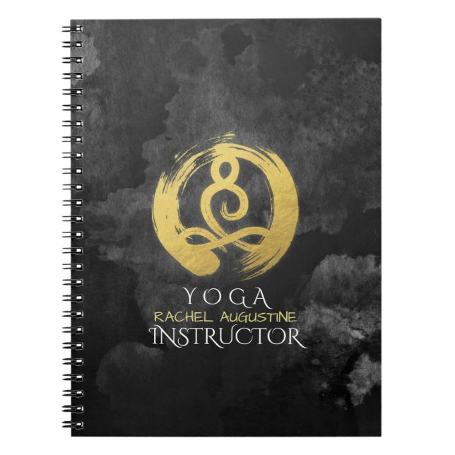 Yoga Instructor Gold Meditation Posture Zen Symbol Notebook (Front)