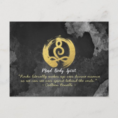 Yoga Instructor Gold Meditation Posture Zen Symbol Postcard