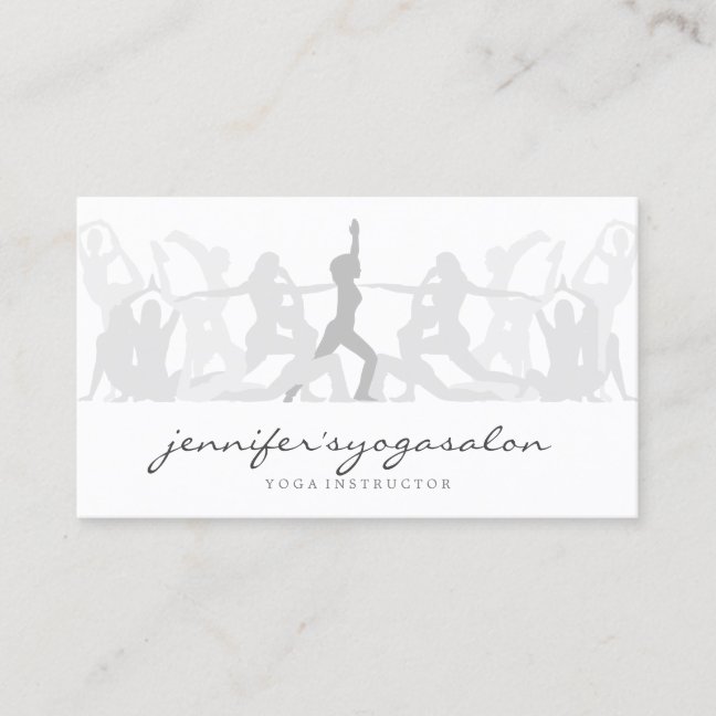 Yoga Instructor Gym Practise Poses Asana Business Card