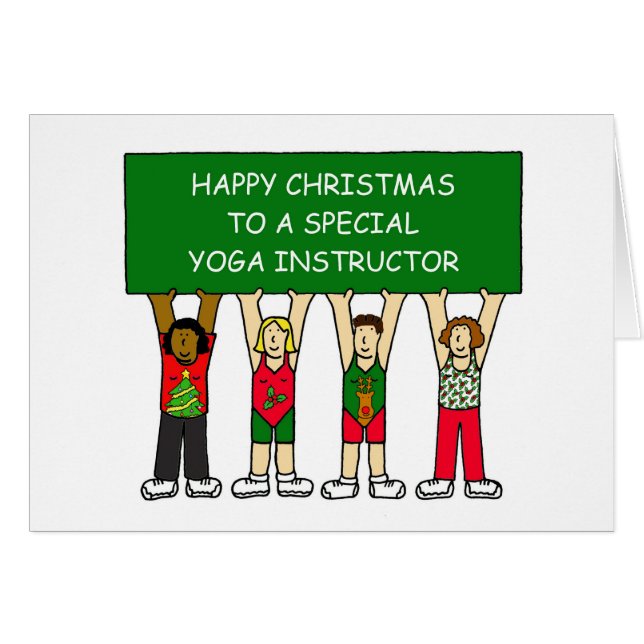 Yoga Instructor Happy Christmas Cards (Front Horizontal)