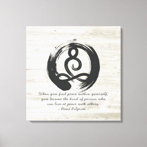 Yoga Instructor Healer Meditation Pose Quotes Zen Canvas Print