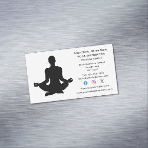 Yoga Instructor Health And Wellness Social Media Business Card Magnet