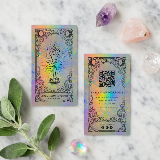 Yoga Instructor | Holographic Celestial Business Card (Creator Uploaded)