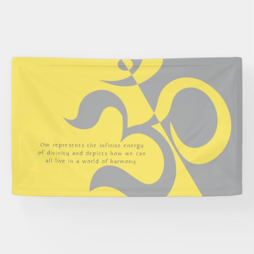 Yoga Instructor Illuminating Yellow Gray OM Quotes Banner