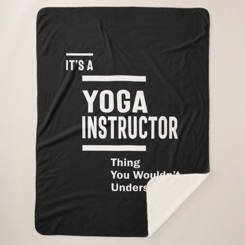 Yoga Instructor Job Title Gift Sherpa Blanket