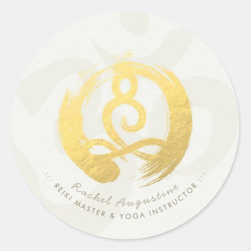 Yoga Instructor Life Coach Meditation Pose Zen OM Classic Round Sticker