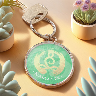 Yoga Instructor Life Coach Meditation Pose Zen OM Keychain