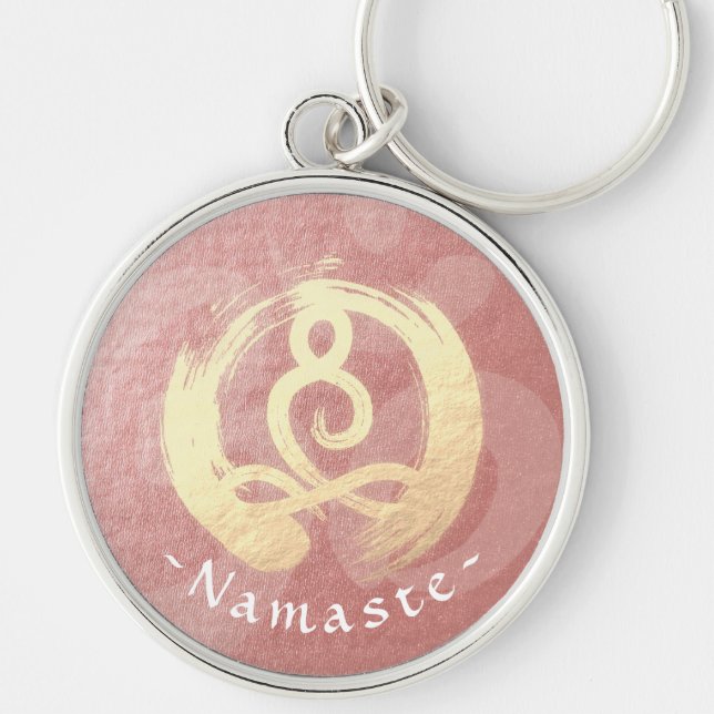 Yoga Instructor Life Coach Meditation Pose Zen OM Keychain (Front)