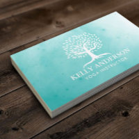 Yoga Instructor Life Coach Vintage Tree Watercolor Business Card