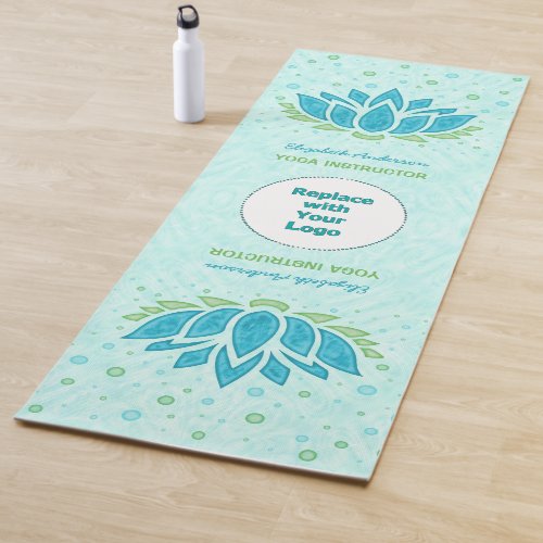 Yoga Instructor Logo  Lotus Flower Zen Meditation Yoga Mat