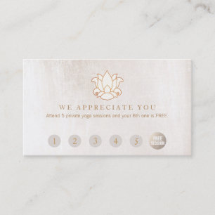 Yoga Instructor Lotus Customer Loyalty 6 Punch Card
