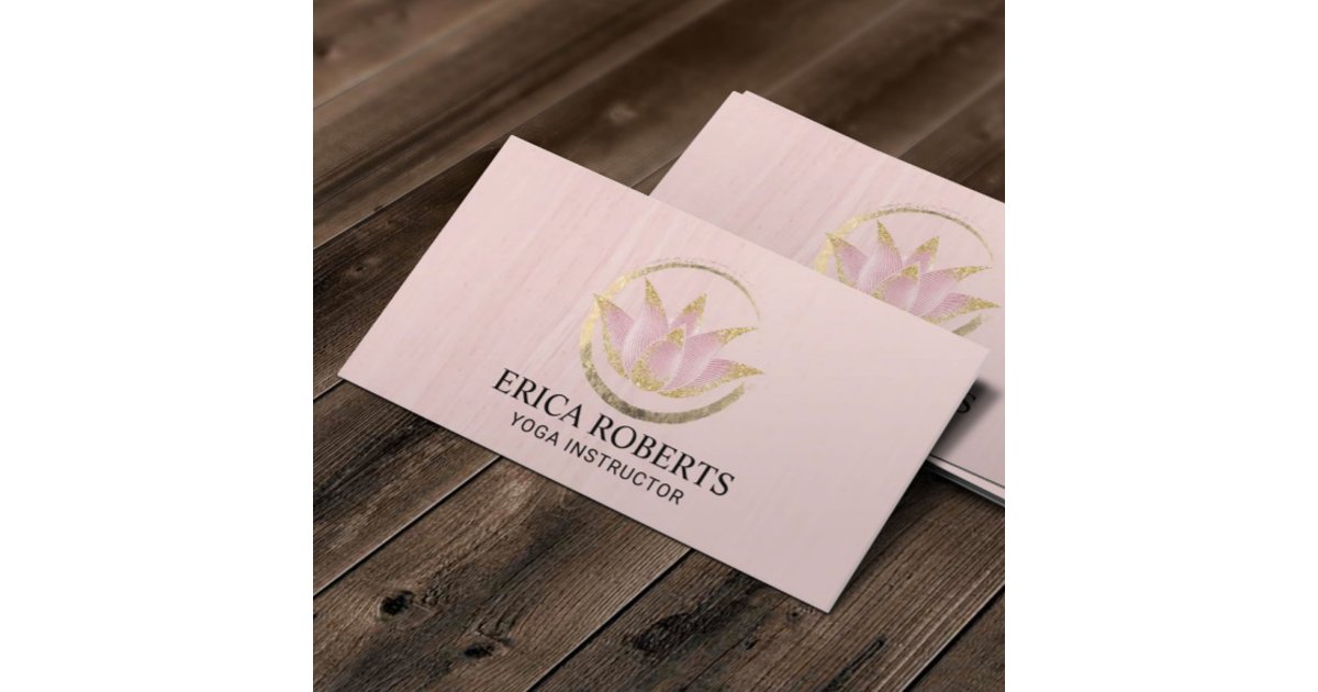 Yoga Instructor Lotus Flower Gold Reiki Zen Circle Business Card | Zazzle