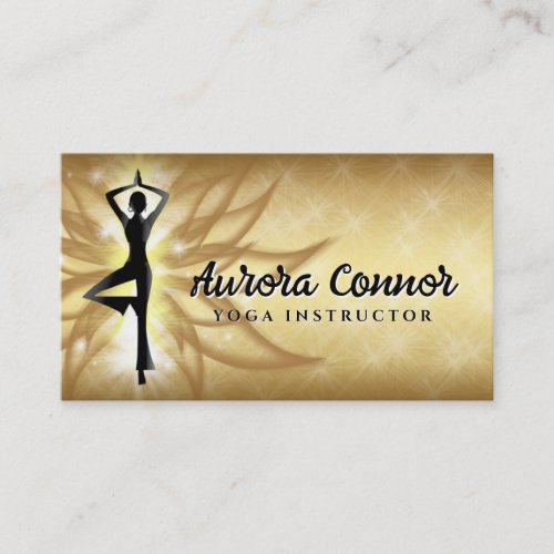 Lotus Flower Healthy Life Gold Gradient Card Business Card