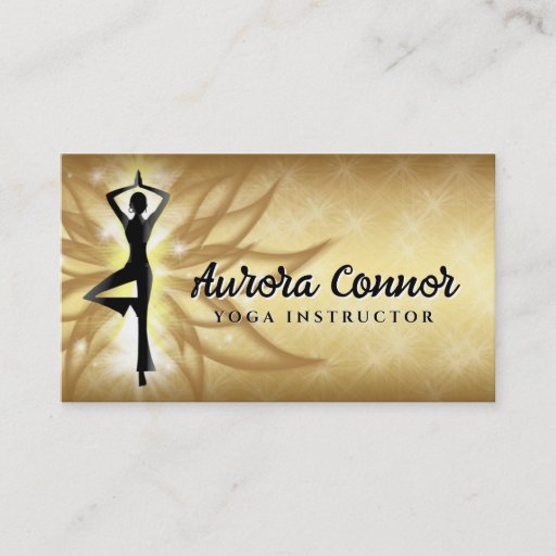 Customizable Lotus Flower Healthy Life Gold Gradient Card Business Card