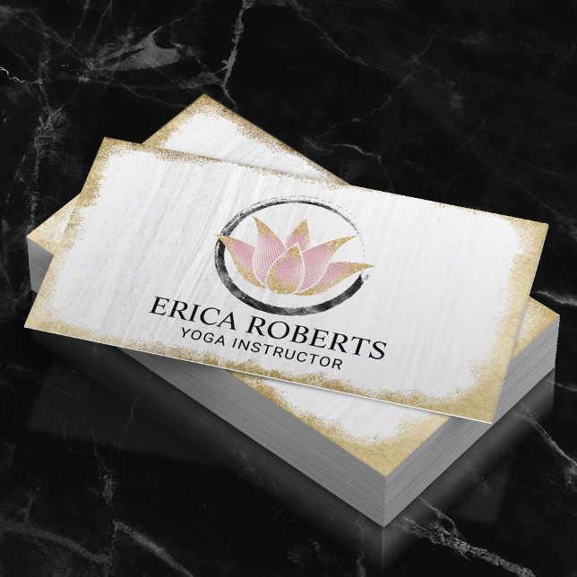 Yoga Instructor Lotus Flower Reiki Zen Circle Business Card (Creator Uploaded)