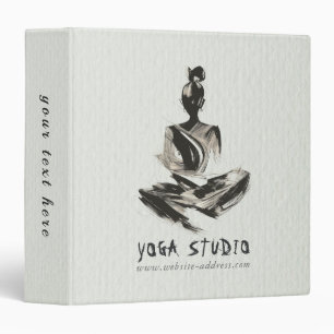 Yoga Instructor Lotus Meditation Pose Brushstrokes 3 Ring Binder