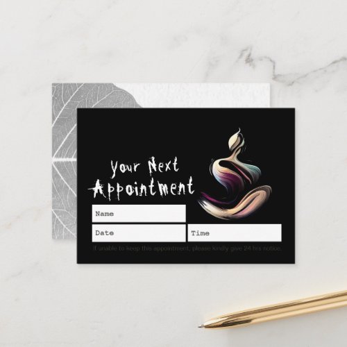 Yoga Instructor Lotus Meditation Pose Brushstrokes Appointment Card