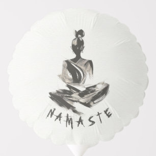 Yoga Instructor Lotus Meditation Pose Brushstrokes Balloon
