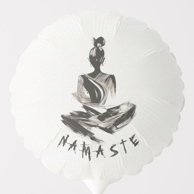 Yoga Instructor Lotus Meditation Pose Brushstrokes Balloon (Front)