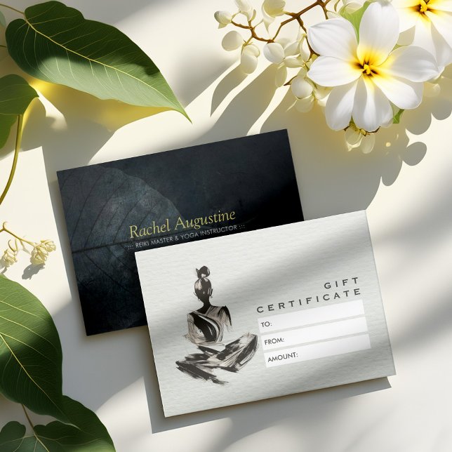 Yoga Instructor Lotus Meditation Pose Brushstrokes Discount Card (Creator Uploaded)