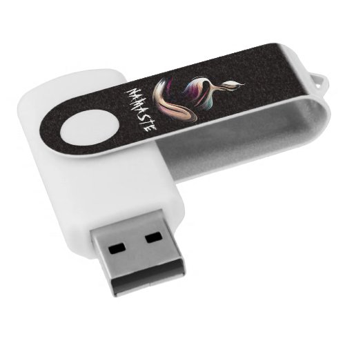 Yoga Instructor Lotus Meditation Pose Brushstrokes Flash Drive