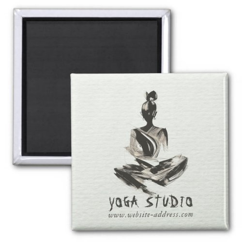 Yoga Instructor Lotus Meditation Pose Brushstrokes Magnet