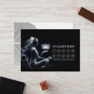 Yoga Instructor Lotus Meditation Pose Class Pass Loyalty Card
