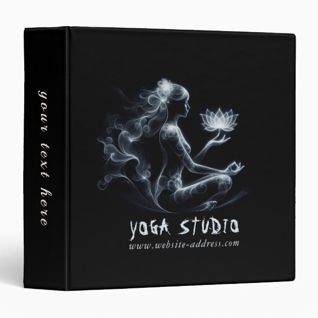 Yoga Instructor Lotus Meditation Pose Glowing Mist 3 Ring Binder (Front/Spine)