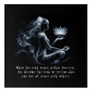 Yoga Instructor Lotus Meditation Pose Glowing Mist Acrylic Print