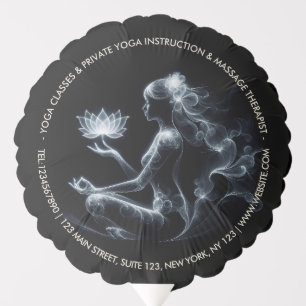 Yoga Instructor Lotus Meditation Pose Glowing Mist Balloon
