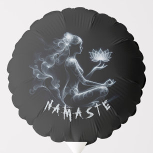 Yoga Instructor Lotus Meditation Pose Glowing Mist Balloon