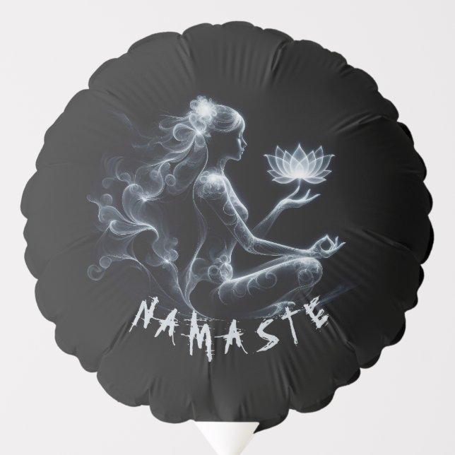 Yoga Instructor Lotus Meditation Pose Glowing Mist Balloon (Front)